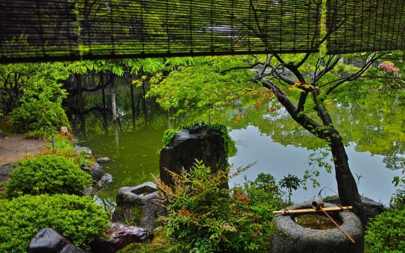 Asian garden scene