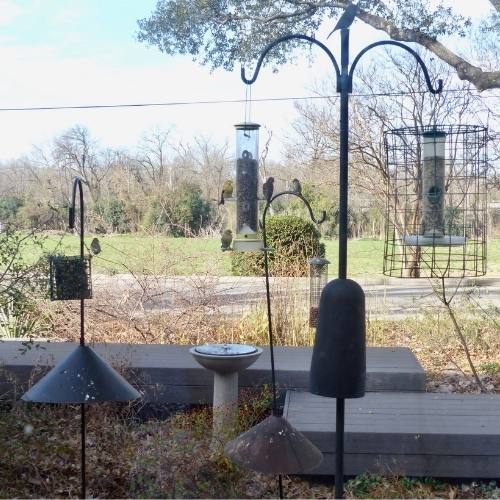 Multi-station bird feeders